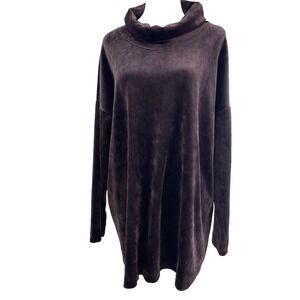 Pure Jill Sweater Womens Extra Large Purple Stretch Velvet‎ Cowl Neck Relax